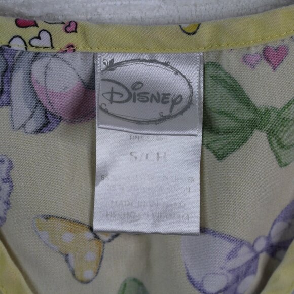 Disney Women Small Winnie The Pooh Eeyore Oh Bow Is Me Medical Uniform Scrub Top - Picture 10 of 10